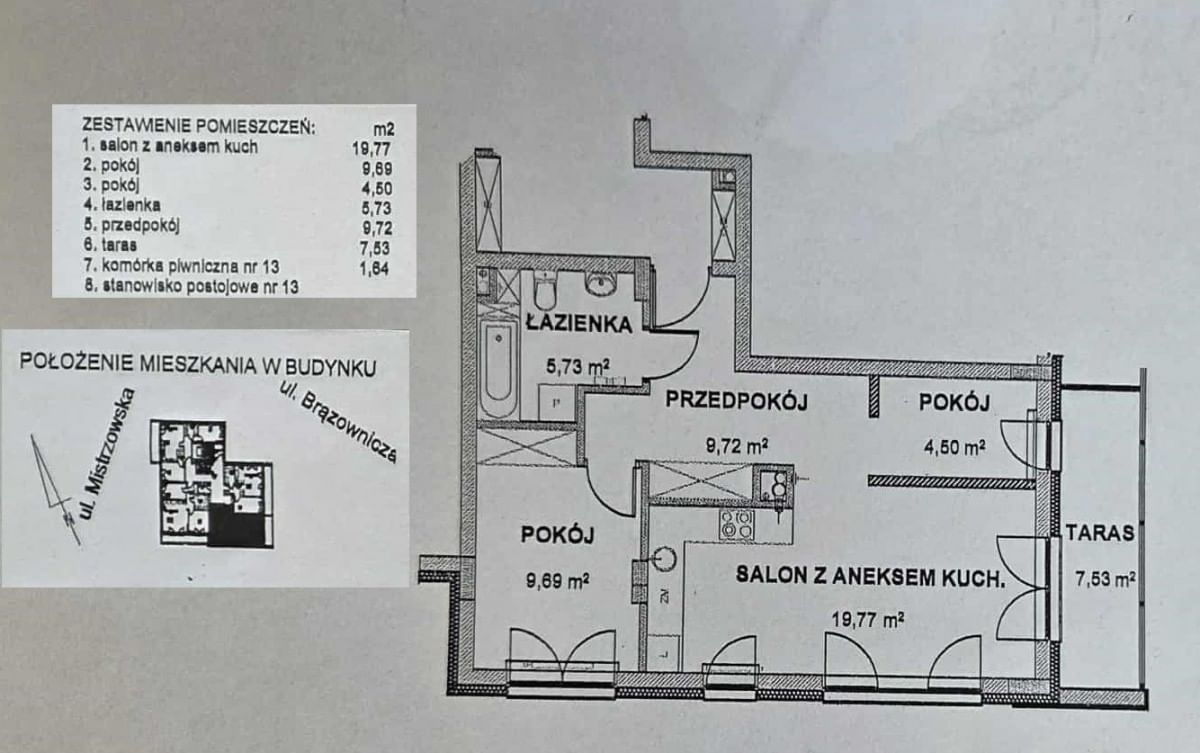 Mieszkanie 2 pokojowe na Sprzedaż
