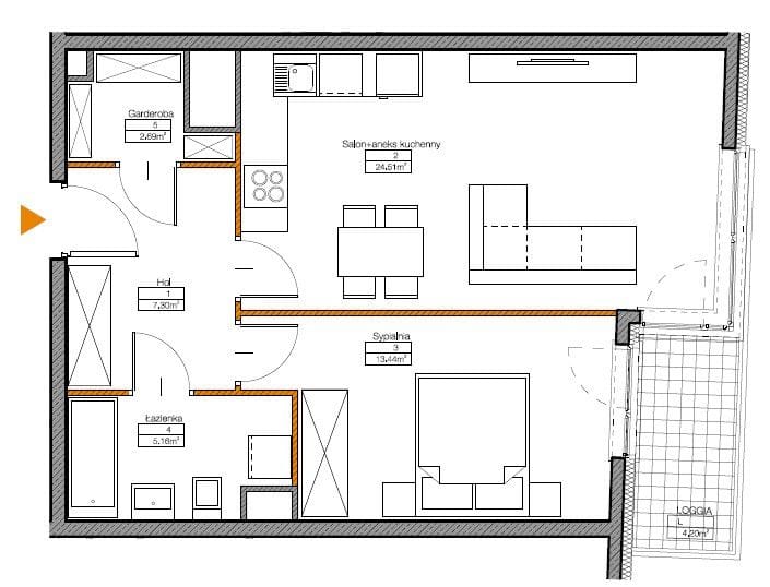 Mieszkanie 2 pokojowe na Wynajem