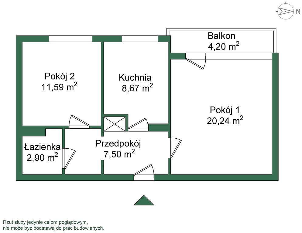 Mieszkanie 2 pokojowe na Sprzedaż