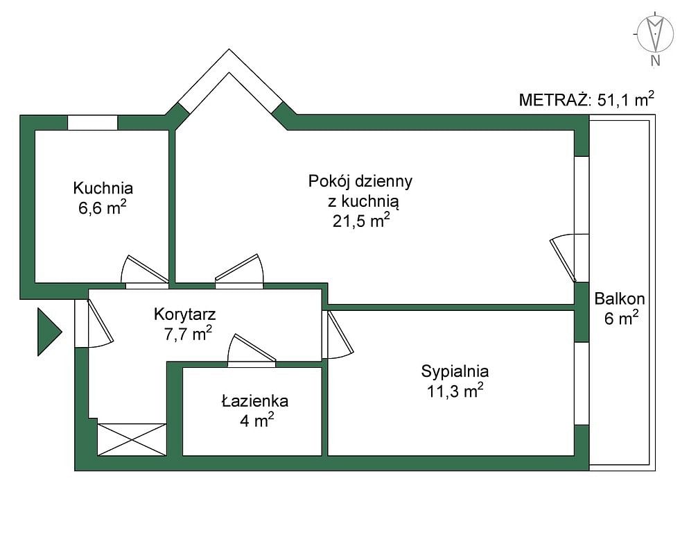 Mieszkanie 2 pokojowe na Sprzedaż