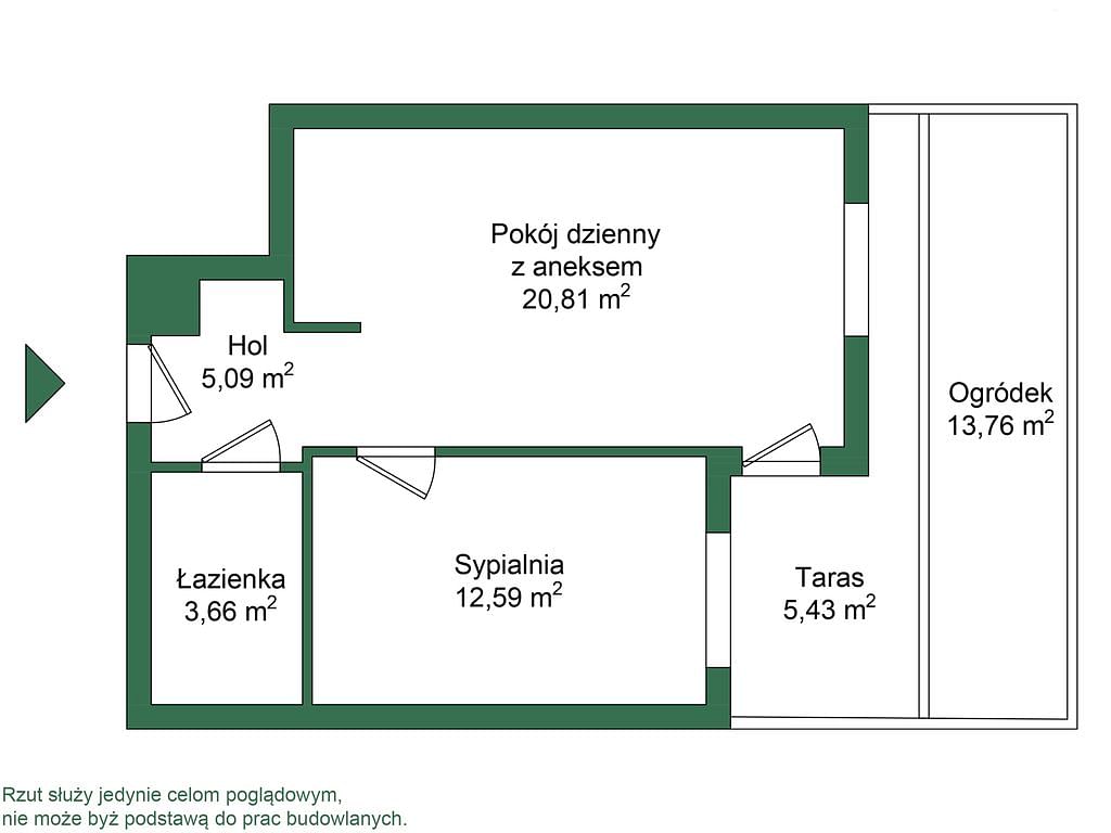 Mieszkanie 2 pokojowe na Sprzedaż