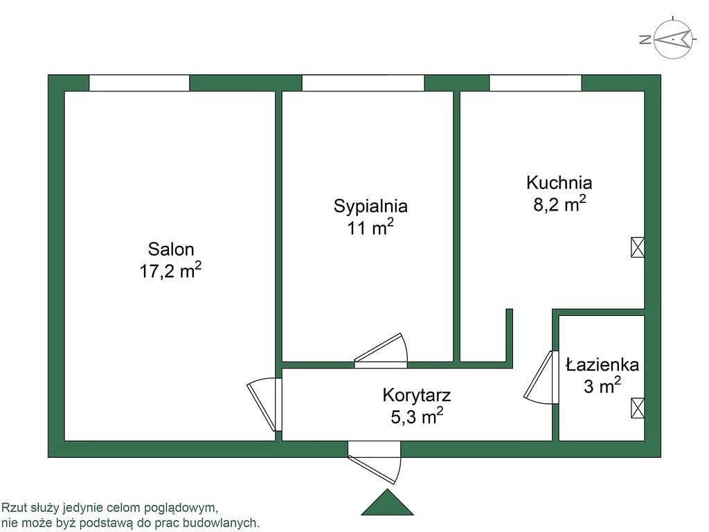 Mieszkanie 2 pokojowe na Sprzedaż