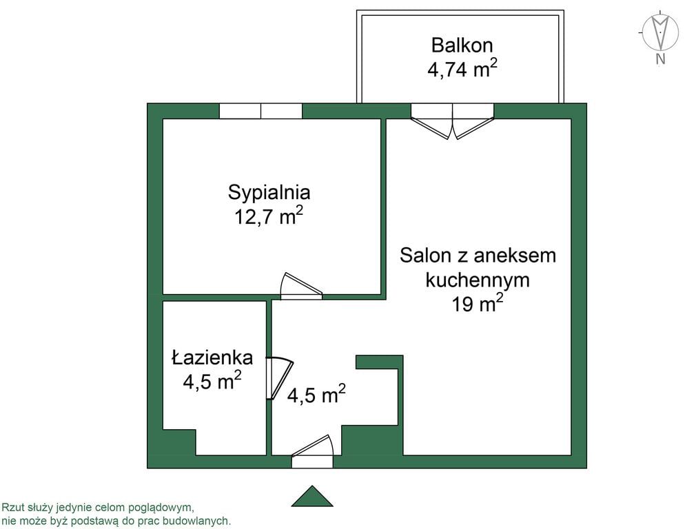 Mieszkanie 2 pokojowe na Sprzedaż