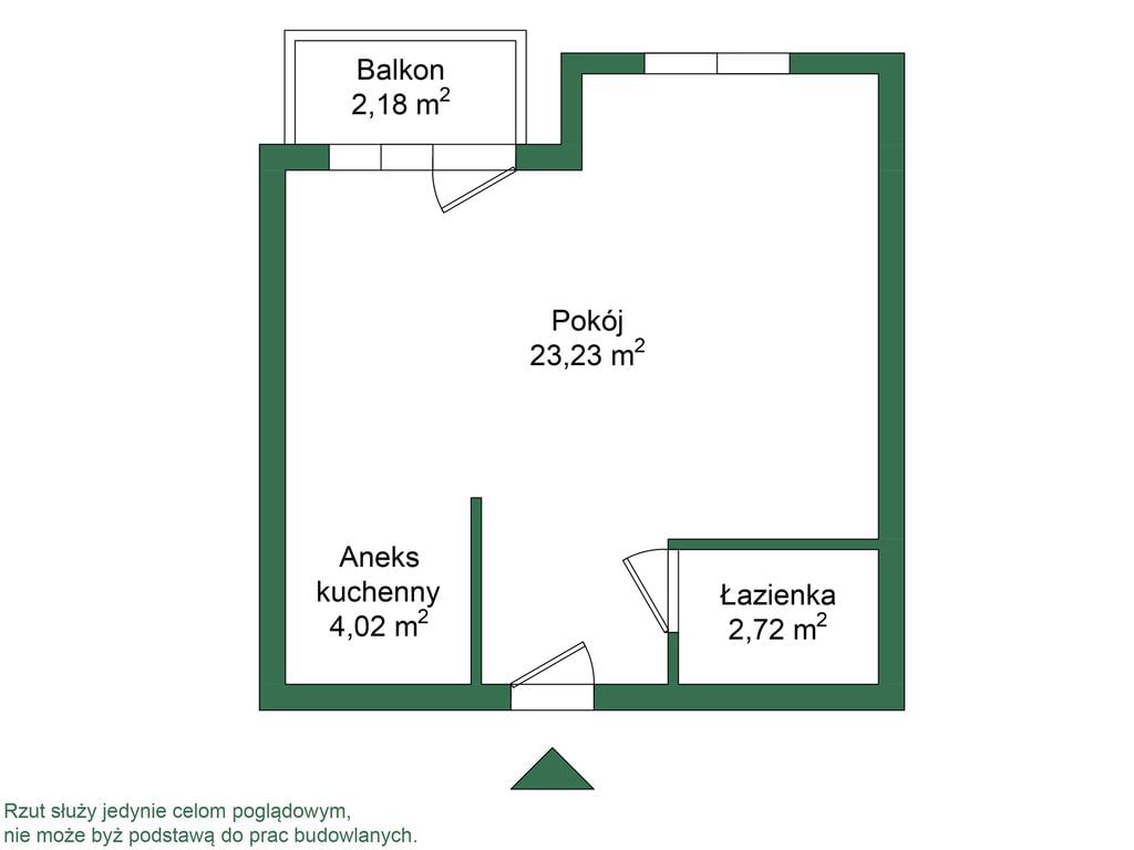 Mieszkanie 1 pokojowe na Sprzedaż