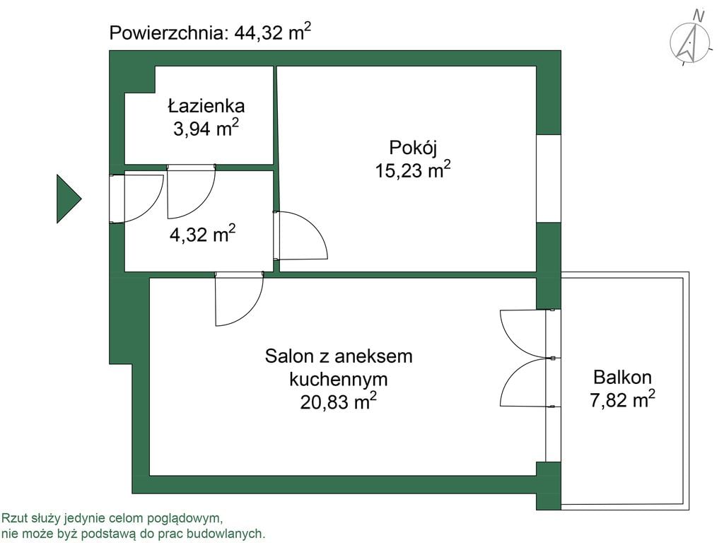 Mieszkanie 2 pokojowe na Sprzedaż