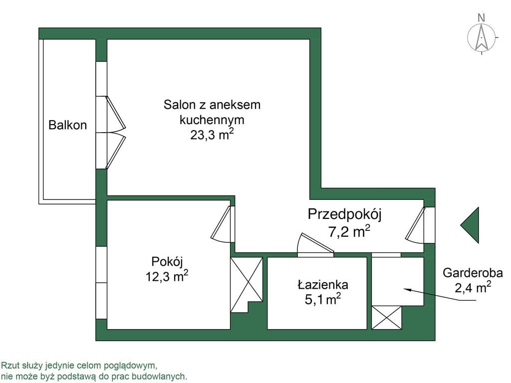 Mieszkanie 2 pokojowe na Sprzedaż