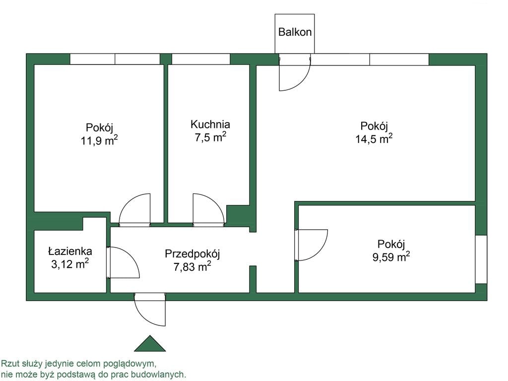 Mieszkanie 3 pokojowe na Sprzedaż