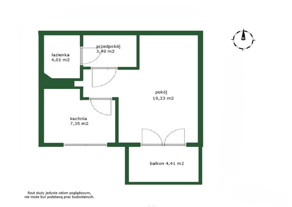 Mieszkanie 1 pokojowe na Sprzedaż