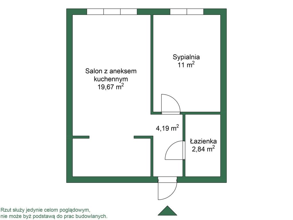 Mieszkanie 2 pokojowe na Sprzedaż