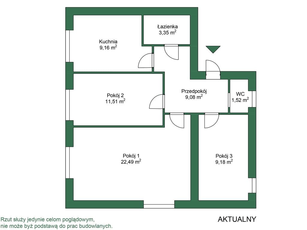 Mieszkanie 3 pokojowe na Sprzedaż
