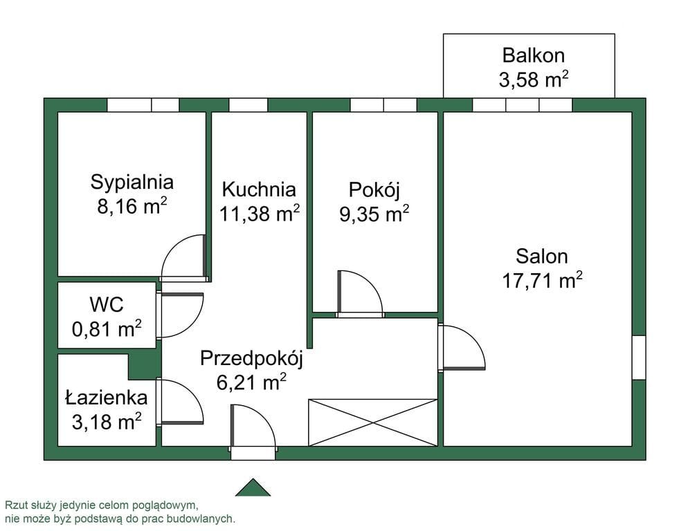 Mieszkanie 3 pokojowe na Sprzedaż