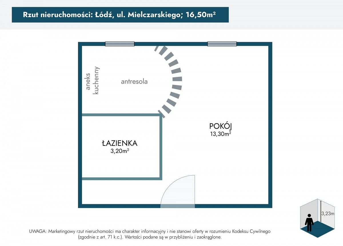 Mieszkanie 1 pokojowe na Sprzedaż