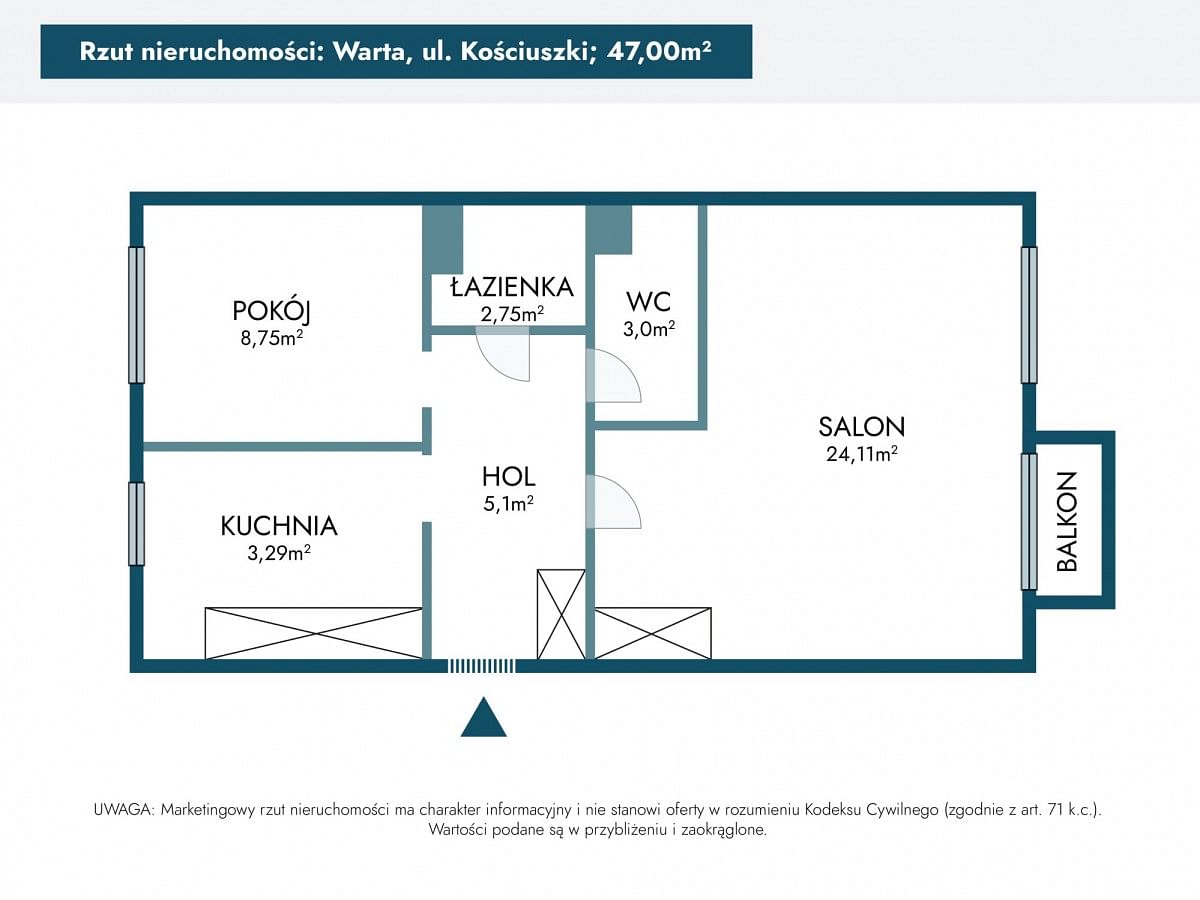 Mieszkanie 2 pokojowe na Wynajem