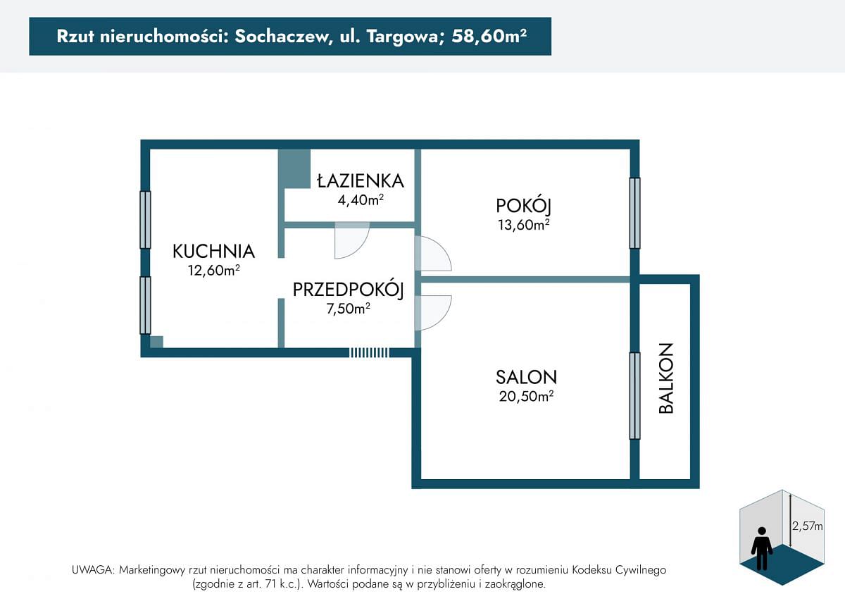 Mieszkanie 2 pokojowe na Sprzedaż