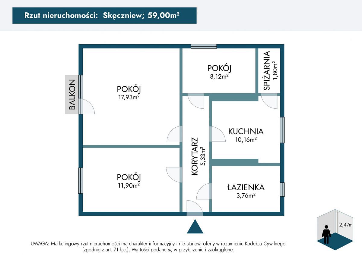 Mieszkanie 3 pokojowe na Sprzedaż