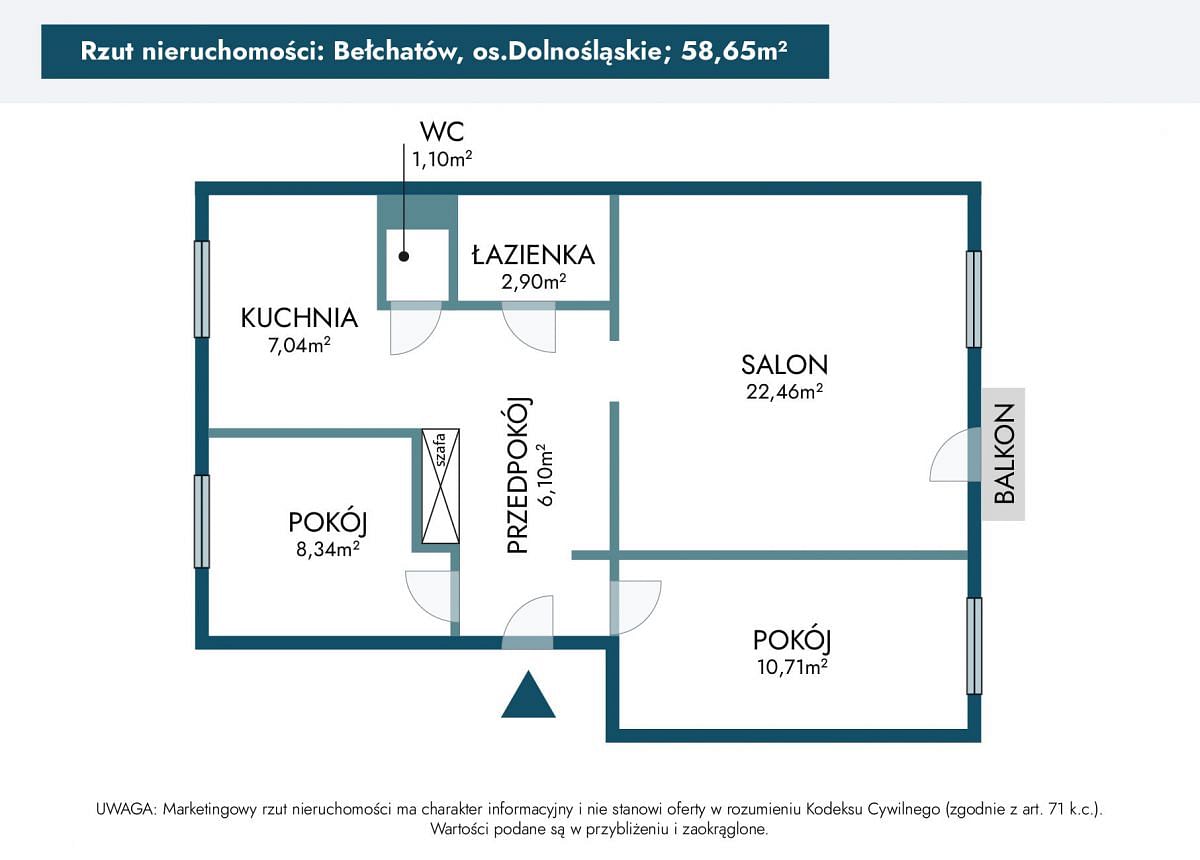 Mieszkanie 3 pokojowe na Sprzedaż