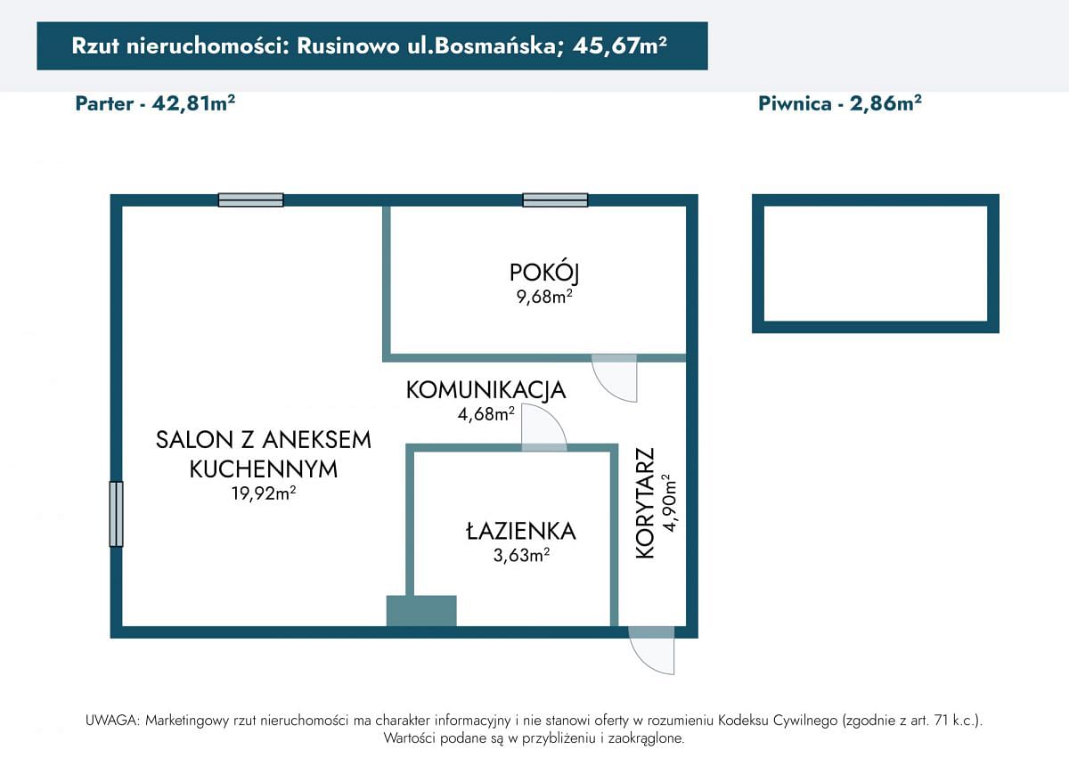 Mieszkanie 1 pokojowe na Sprzedaż