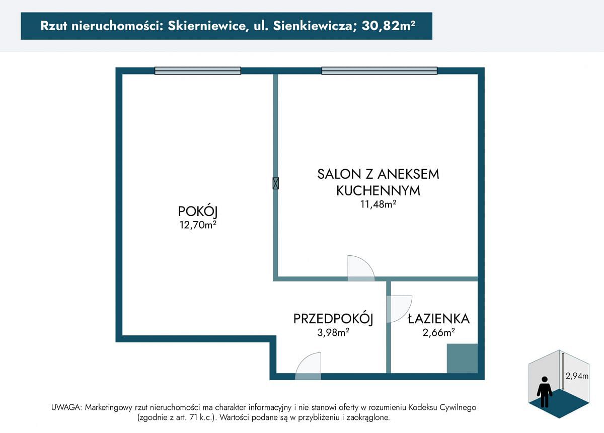 Mieszkanie 2 pokojowe na Sprzedaż