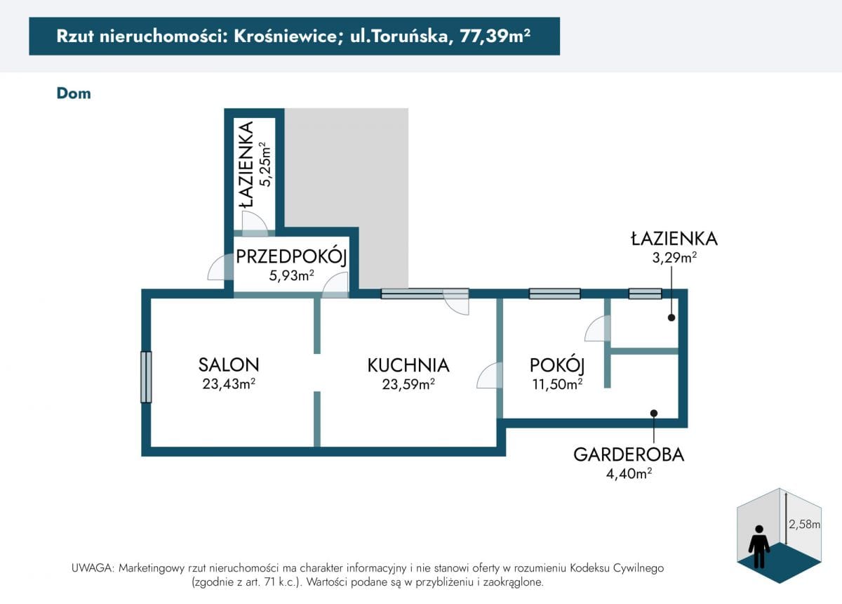 Dom 3 pokojowe na Sprzedaż