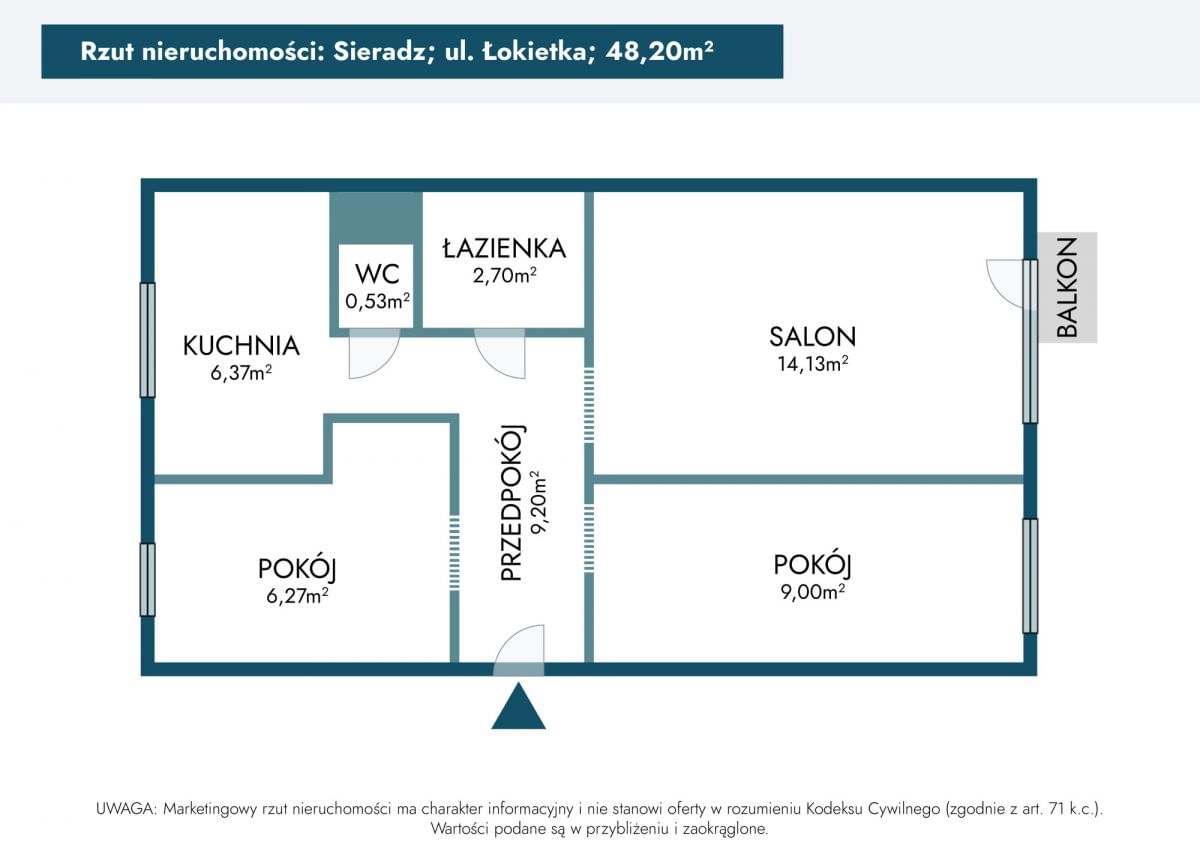 Mieszkanie 3 pokojowe na Sprzedaż