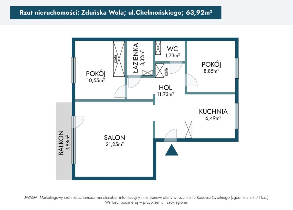Mieszkanie 3 pokojowe na Sprzedaż