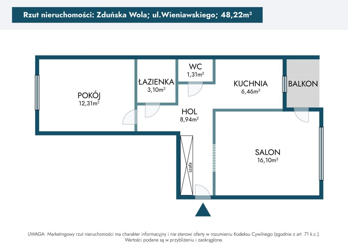 Mieszkanie 2 pokojowe na Sprzedaż