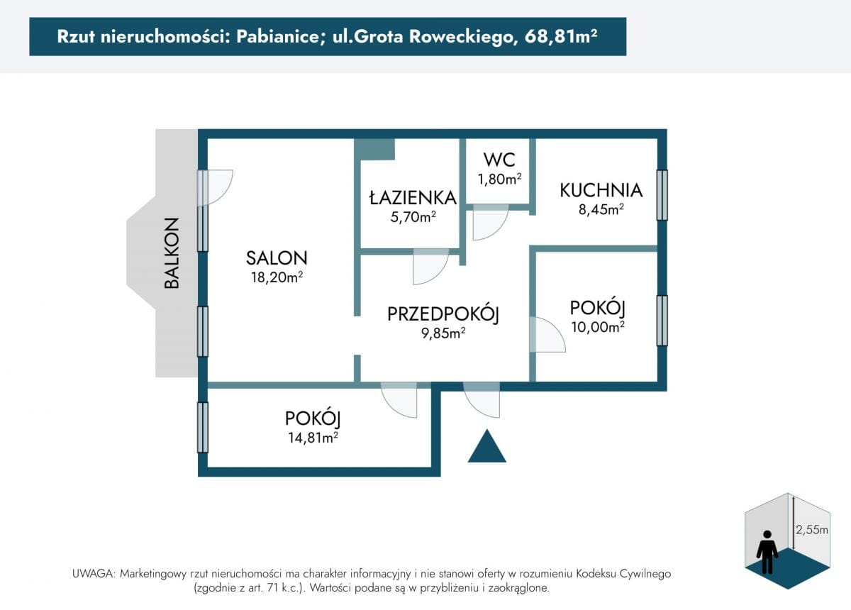 Mieszkanie 3 pokojowe na Sprzedaż