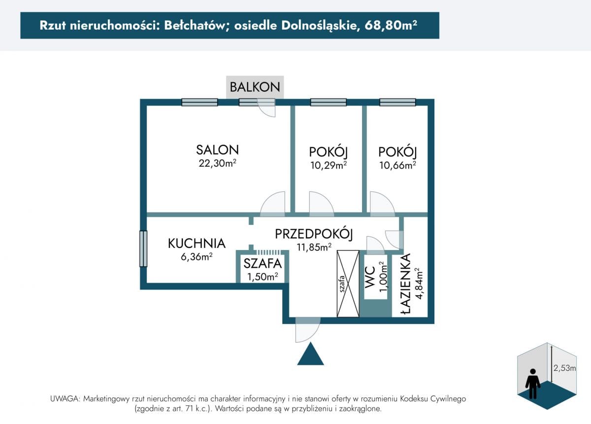 Mieszkanie 3 pokojowe na Sprzedaż
