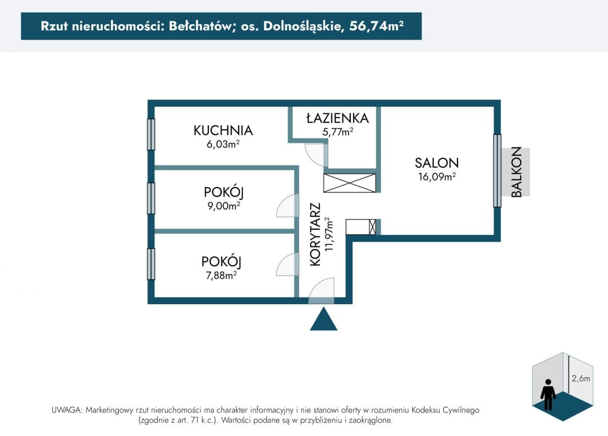 Mieszkanie 3 pokojowe na Sprzedaż