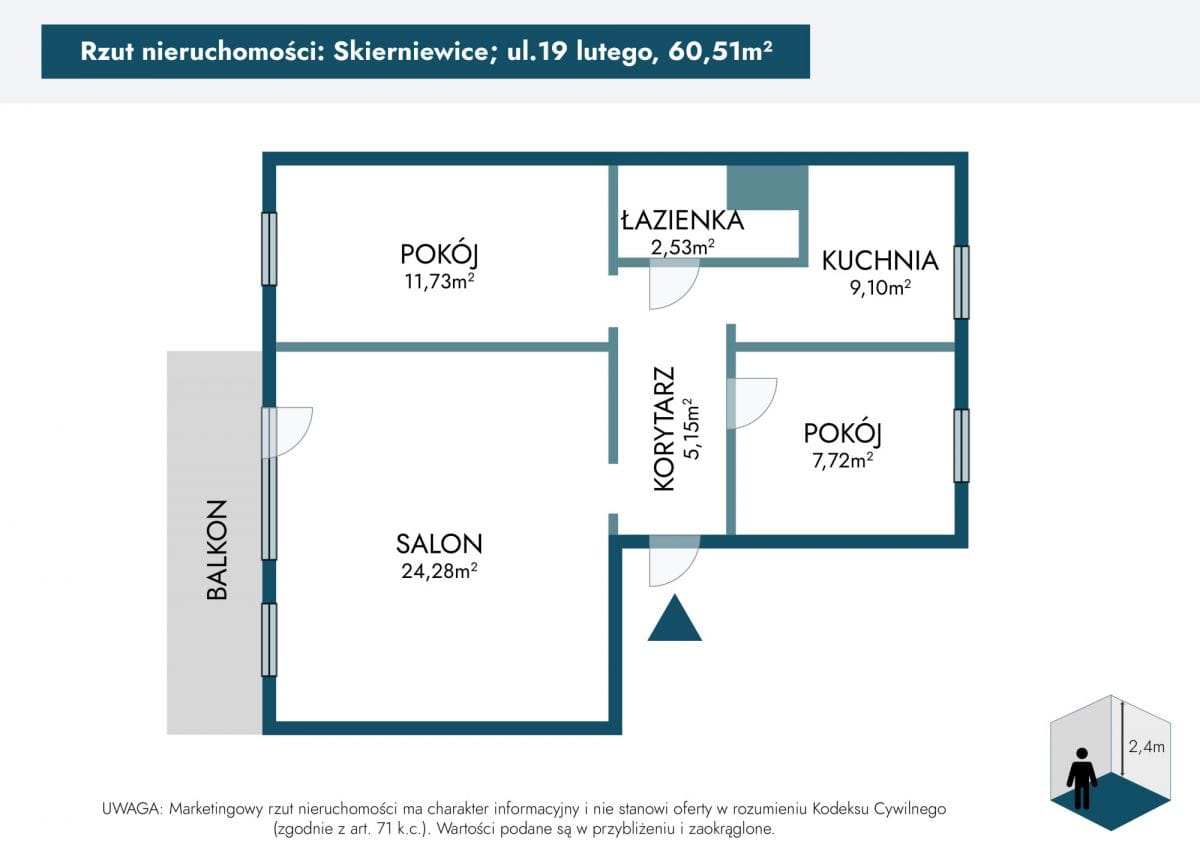 Mieszkanie 3 pokojowe na Sprzedaż