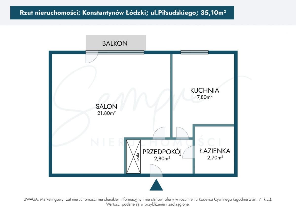 Mieszkanie 1 pokojowe na Sprzedaż