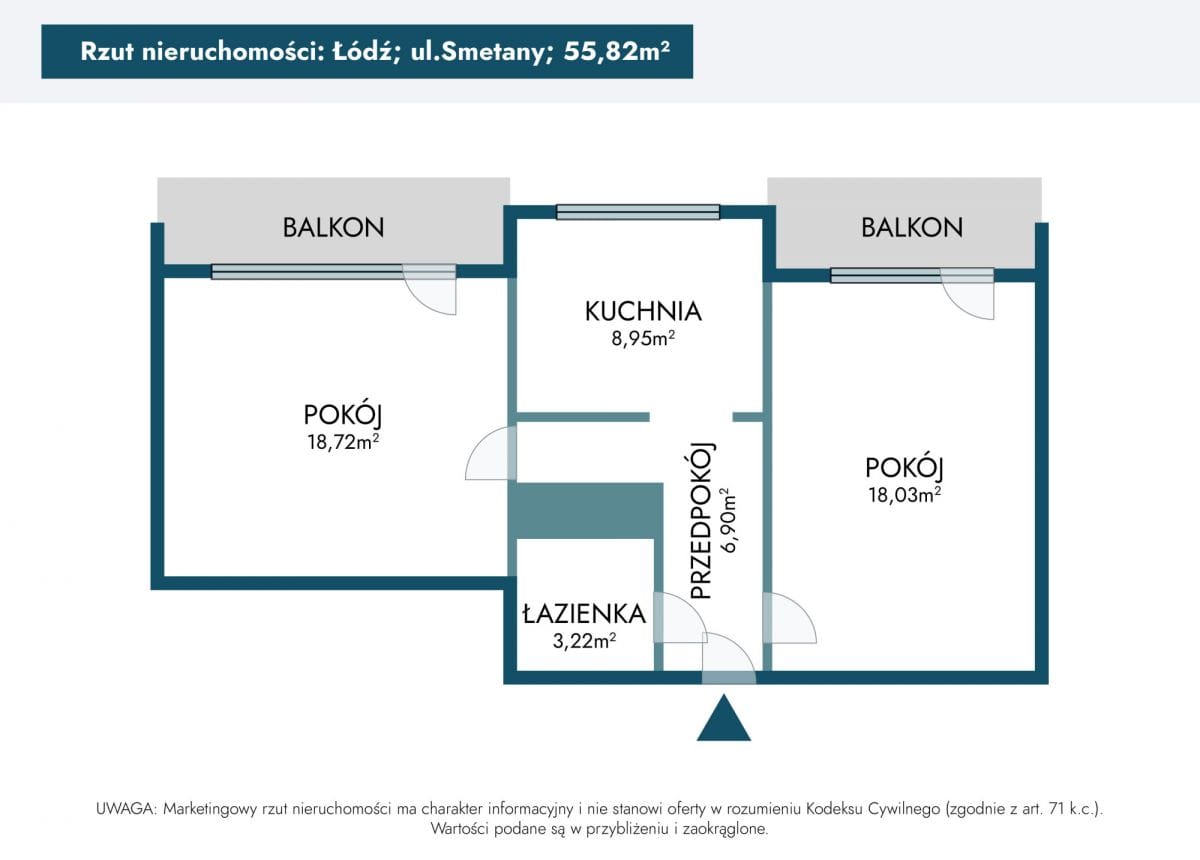 Mieszkanie 2 pokojowe na Sprzedaż