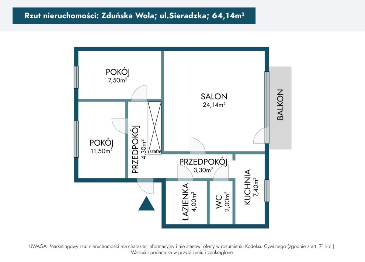 Mieszkanie 3 pokojowe na Sprzedaż