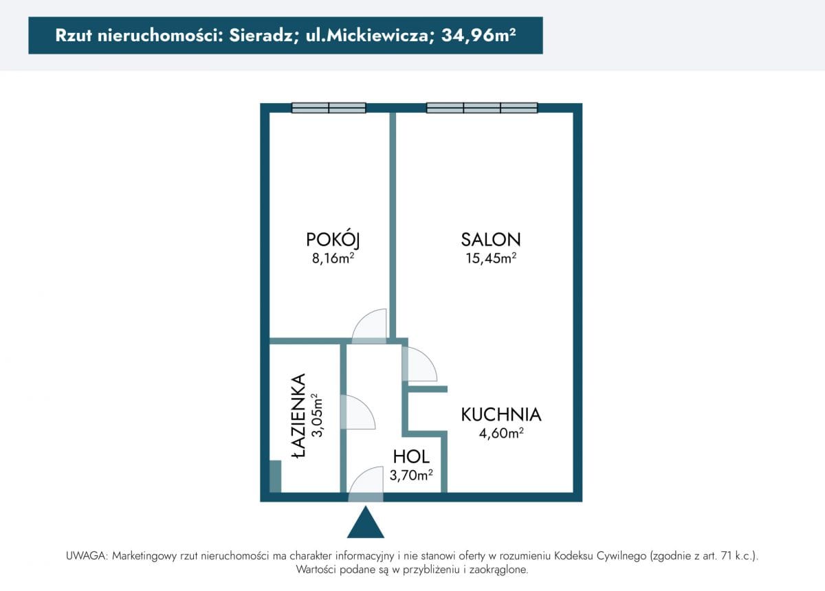 Mieszkanie 2 pokojowe na Sprzedaż