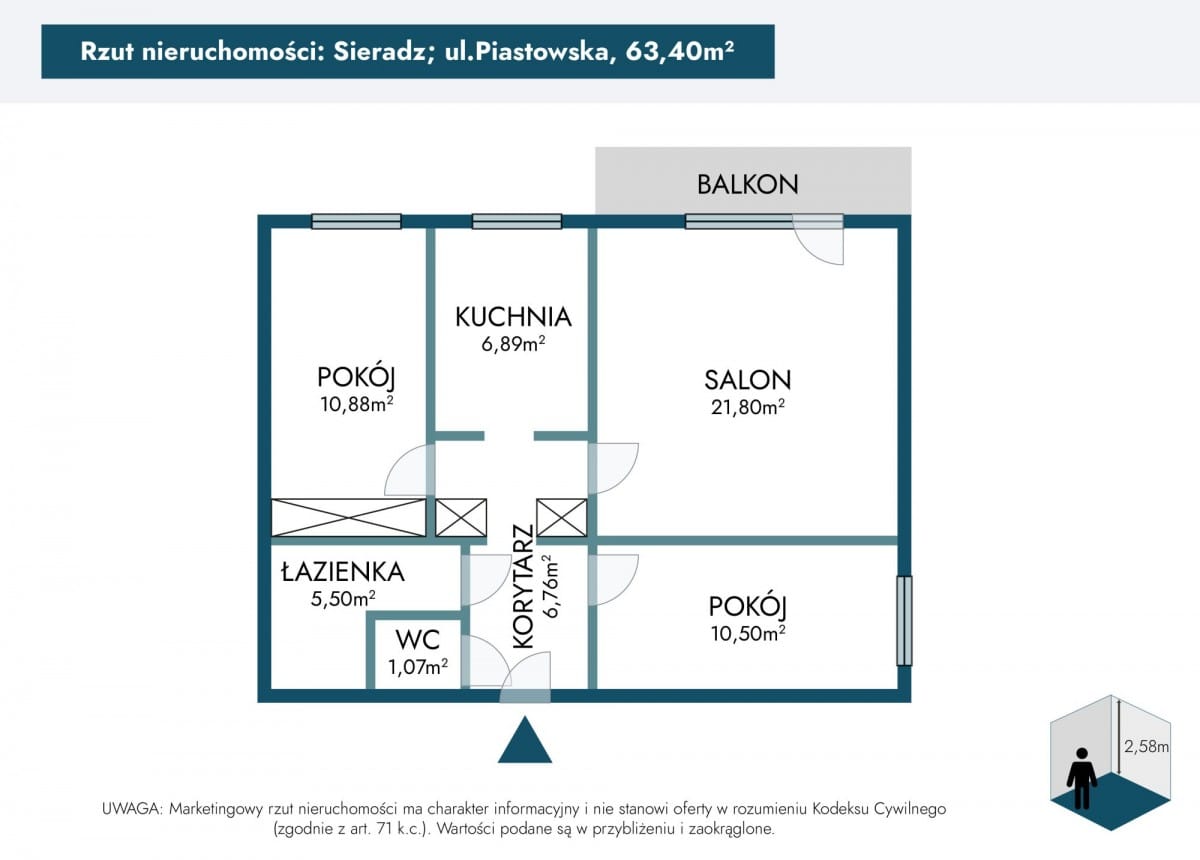 Mieszkanie 3 pokojowe na Sprzedaż