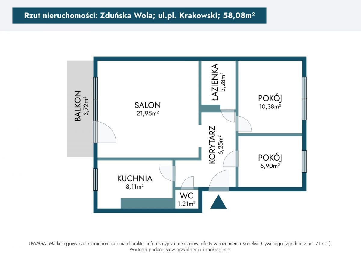 Mieszkanie 3 pokojowe na Sprzedaż