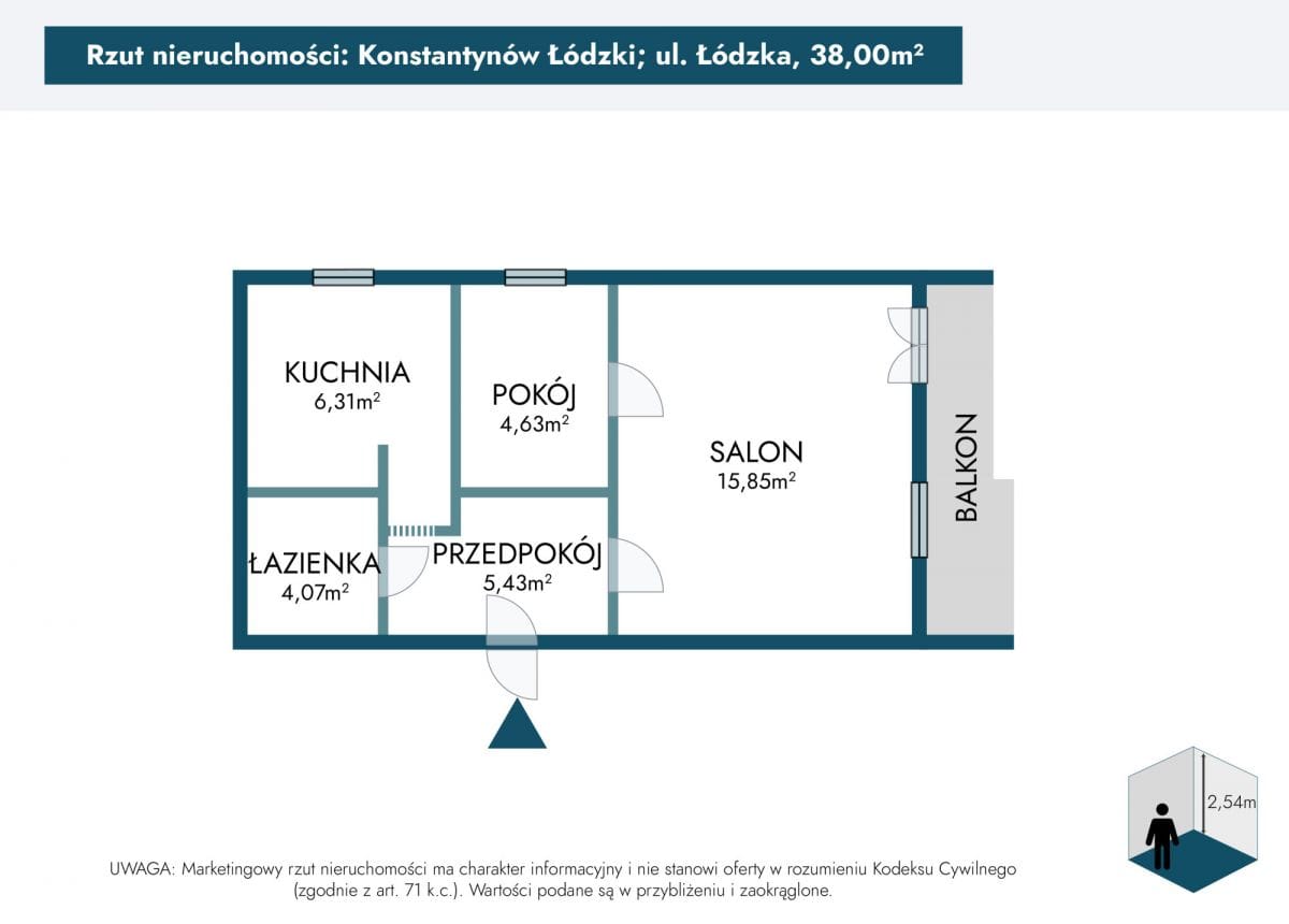 Mieszkanie 2 pokojowe na Sprzedaż
