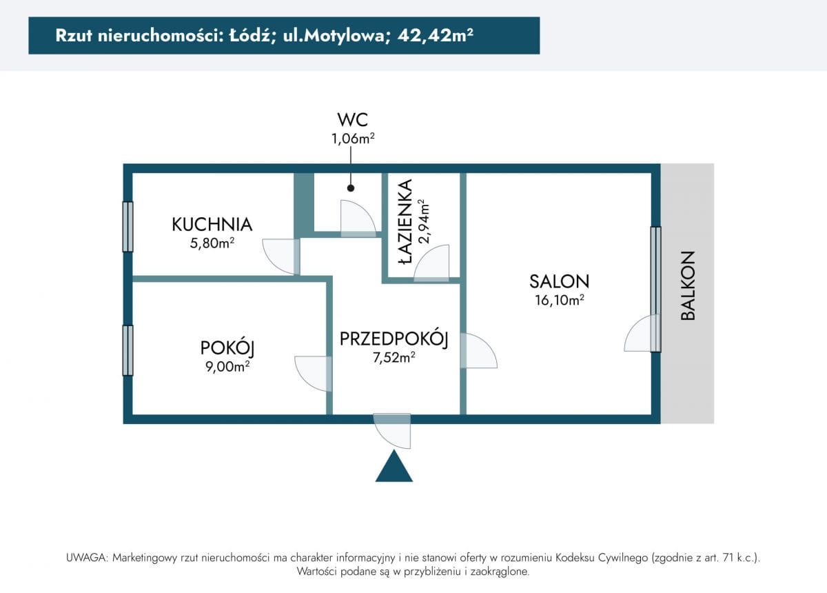 Mieszkanie 2 pokojowe na Sprzedaż
