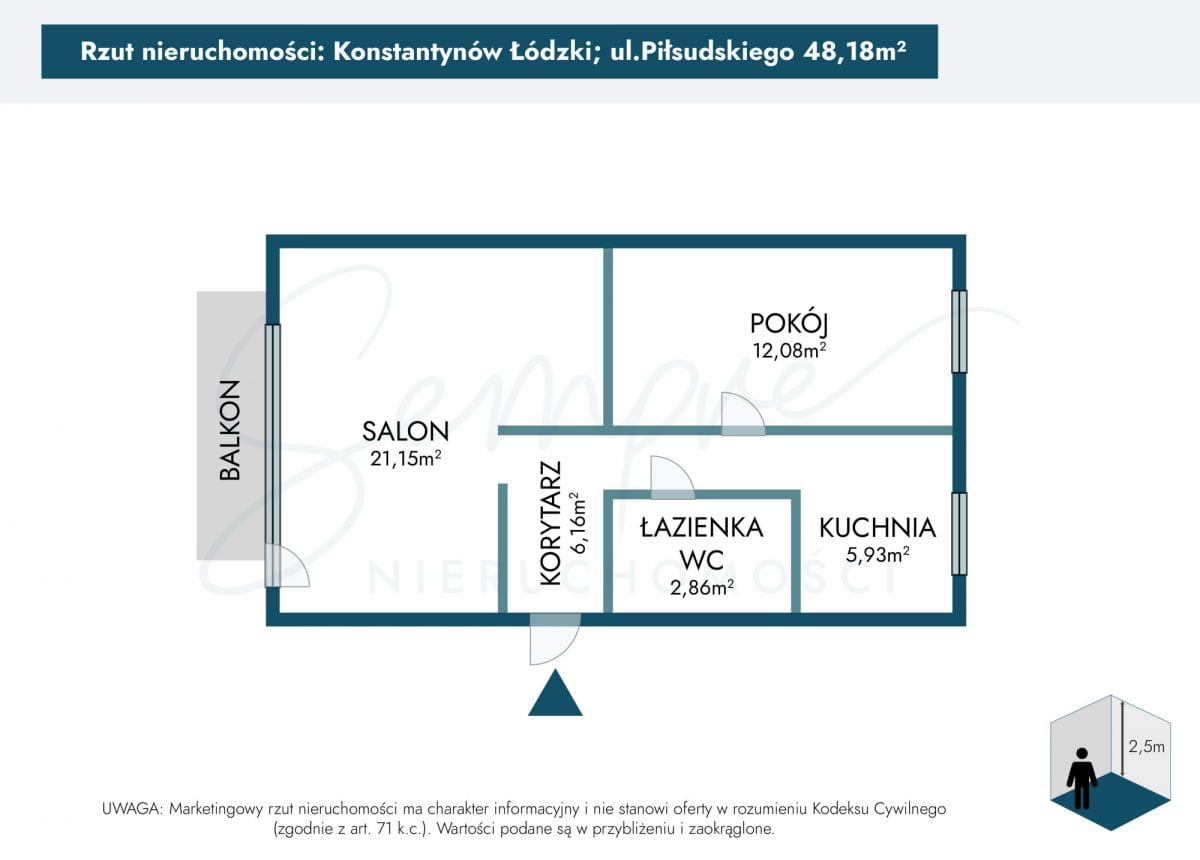 Mieszkanie 2 pokojowe na Sprzedaż