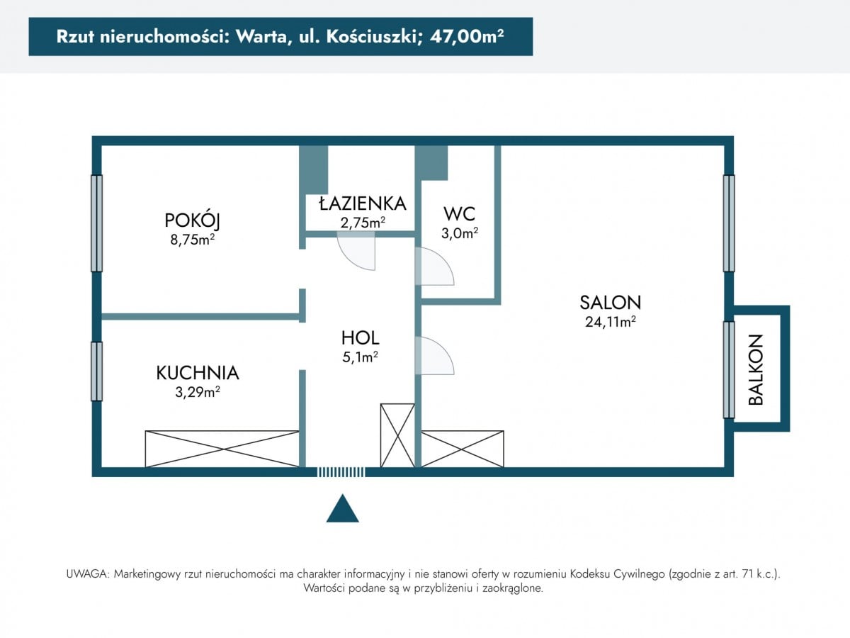 Mieszkanie 2 pokojowe na Wynajem