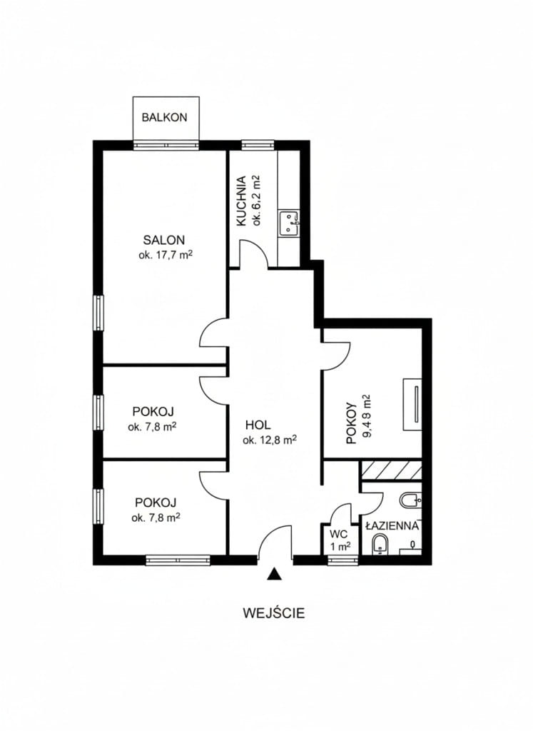 Mieszkanie 4 pokojowe na Sprzedaż