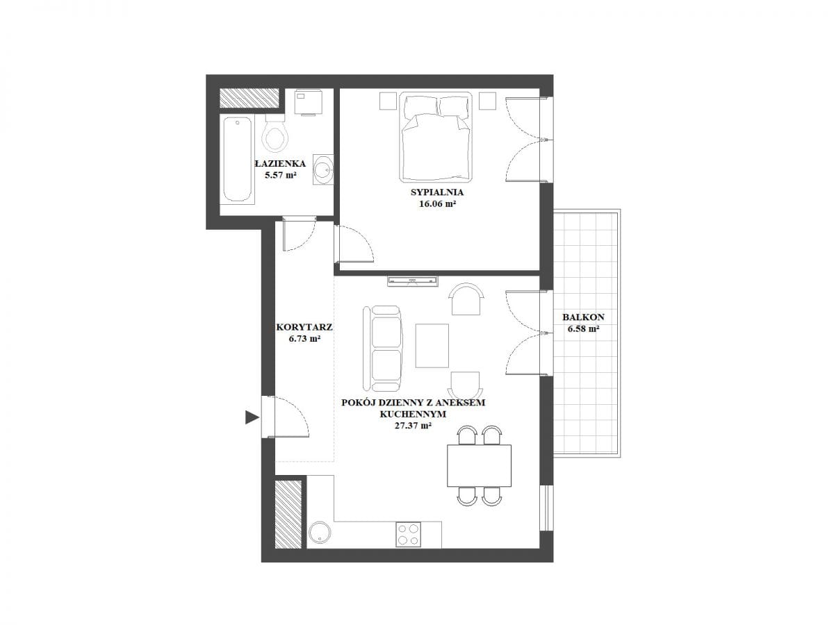 Mieszkanie 2 pokojowe na Sprzedaż