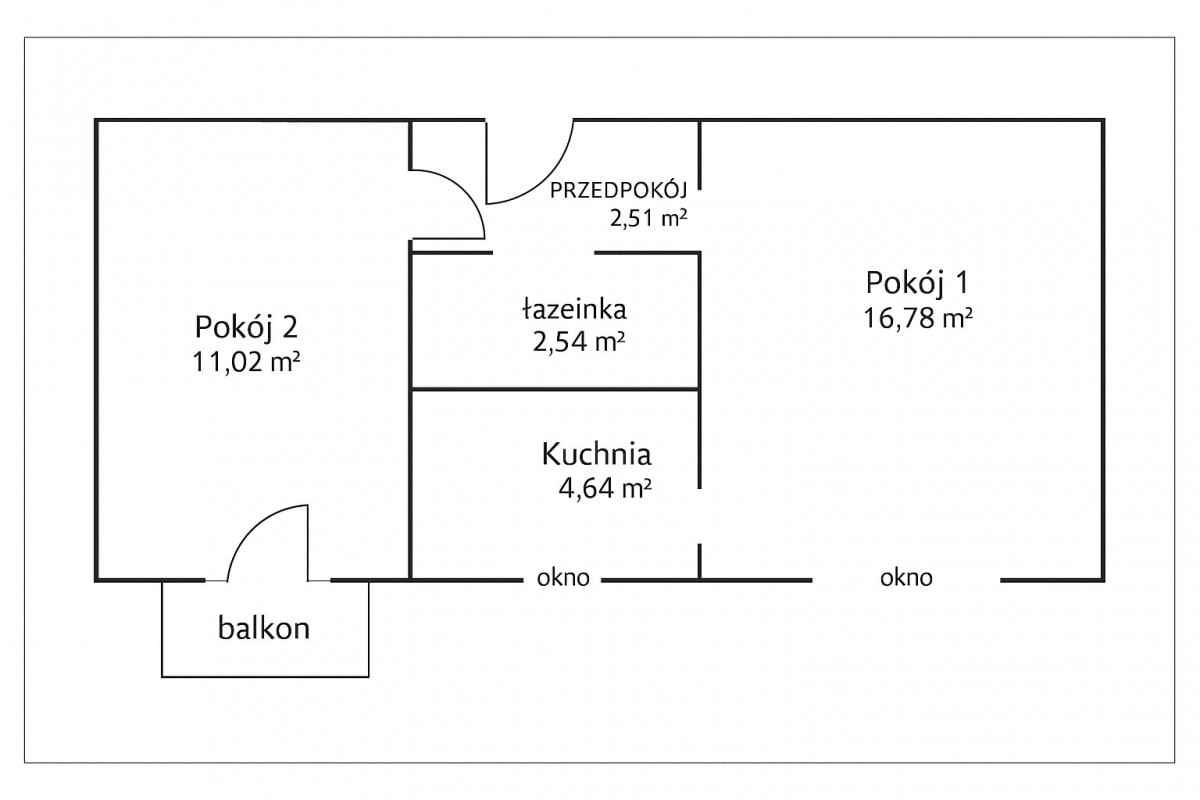Mieszkanie 2 pokojowe na Sprzedaż