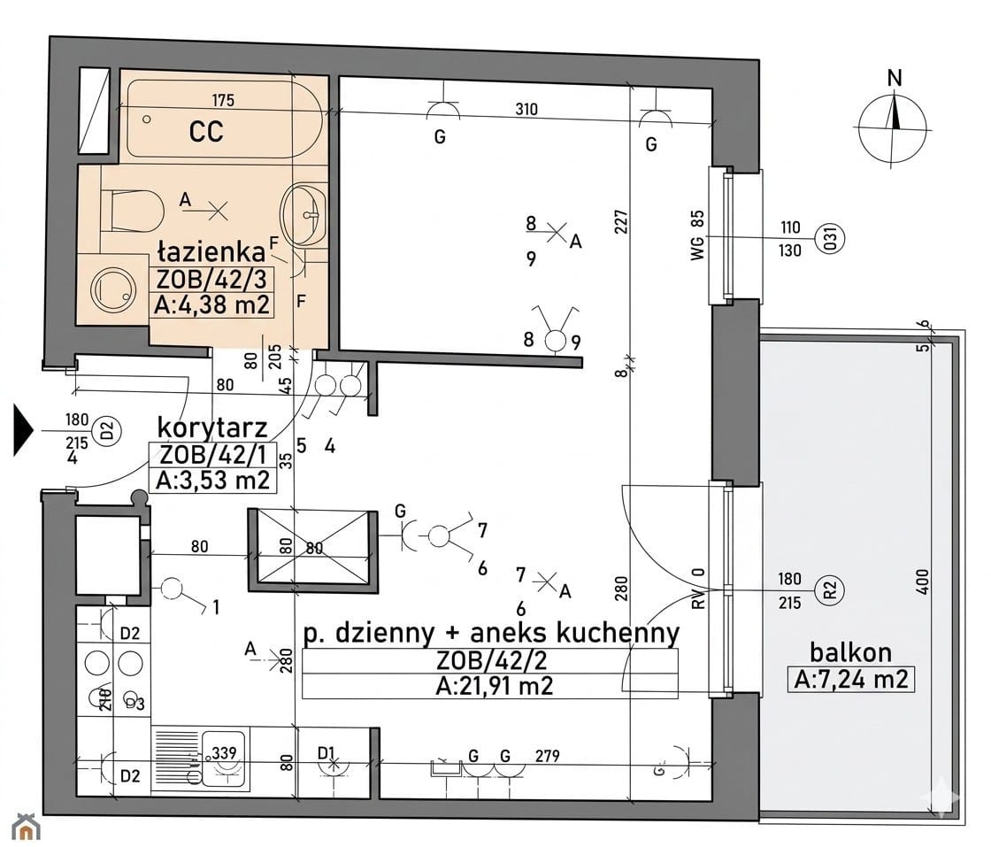 Mieszkanie 1 pokojowe na Sprzedaż