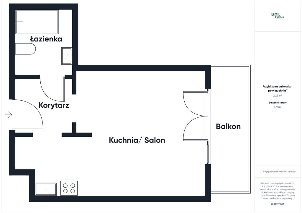 Mieszkanie 1 pokojowe na Wynajem