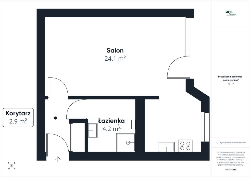 Mieszkanie 1 pokojowe na Wynajem