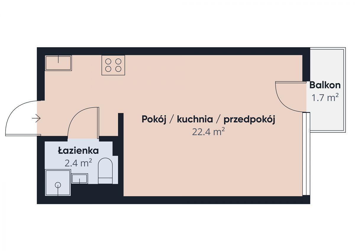 Mieszkanie 1 pokojowe na Sprzedaż