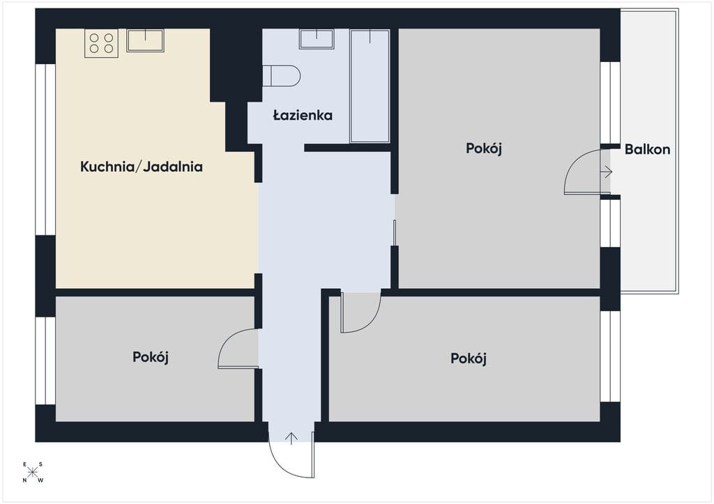 Mieszkanie 3 pokojowe na Sprzedaż