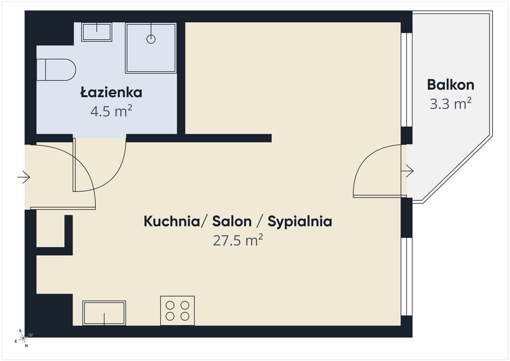 Mieszkanie 2 pokojowe na Wynajem