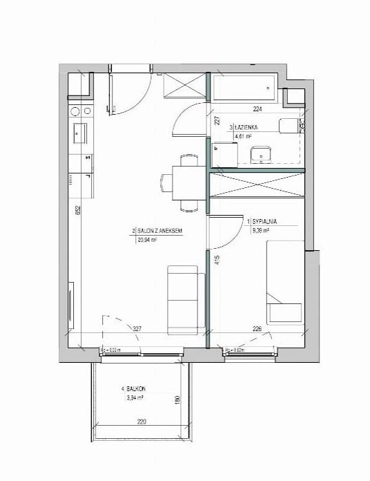 Mieszkanie 2 pokojowe na Wynajem